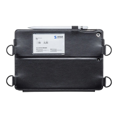 iPad 10.2インチ スタンド機能付きショルダーベルトケース PDA-IPAD1612BK