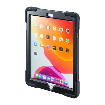 iPad 10.2インチ 耐衝撃ケース（ハンドル、スタンド、ショルダーベルト付き） PDA-IPAD1617BK