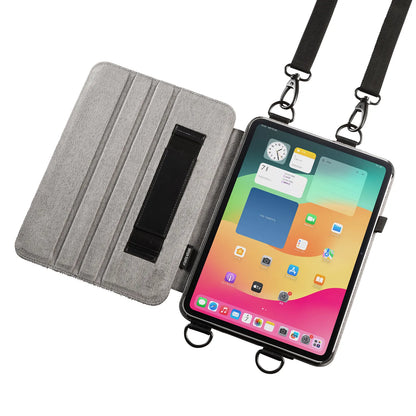 iPad Pro 11インチ（M4/2024）用スタンド・ベルト付きケース PDA-IPAD1712BK2