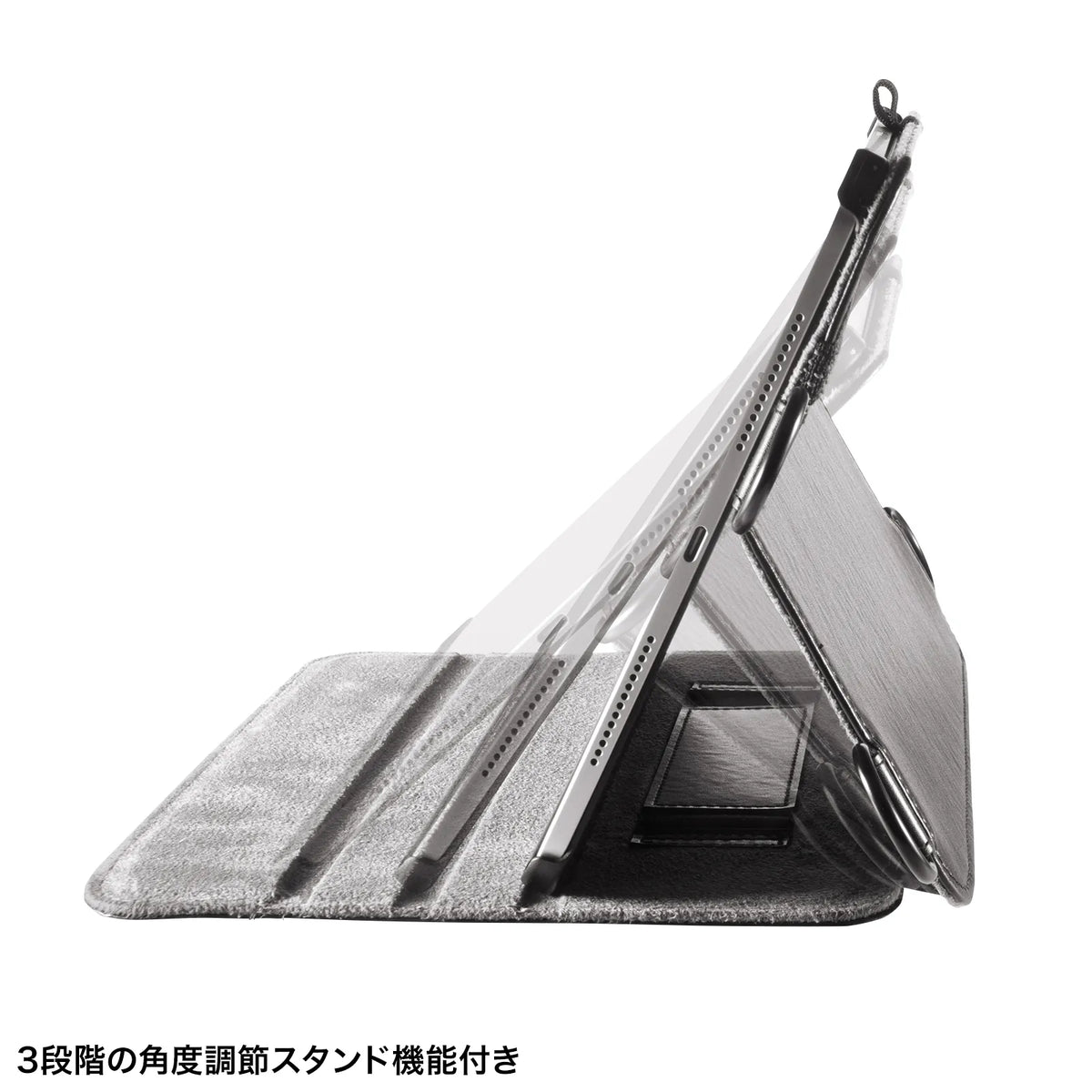 iPad Pro 11インチ（M4/2024）用スタンド・ベルト付きケース PDA-IPAD1712BK2