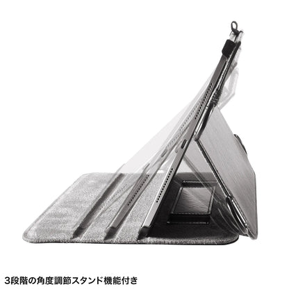 iPad Pro 11インチ（M4/2024）用スタンド・ベルト付きケース PDA-IPAD1712BK2