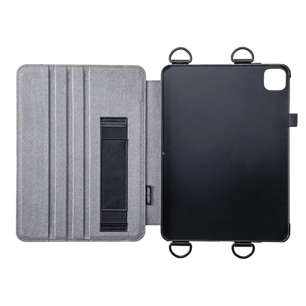 iPad Air 2020 スタンド機能付きショルダーベルトケース PDA-IPAD1712BK
