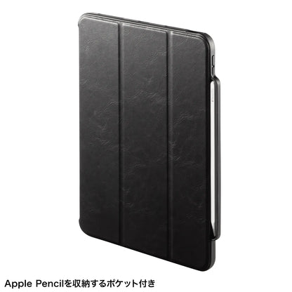 iPad Air 11インチ（M2/2024）用タッチペン収納ポケット付きケース PDA-IPAD1714BK2