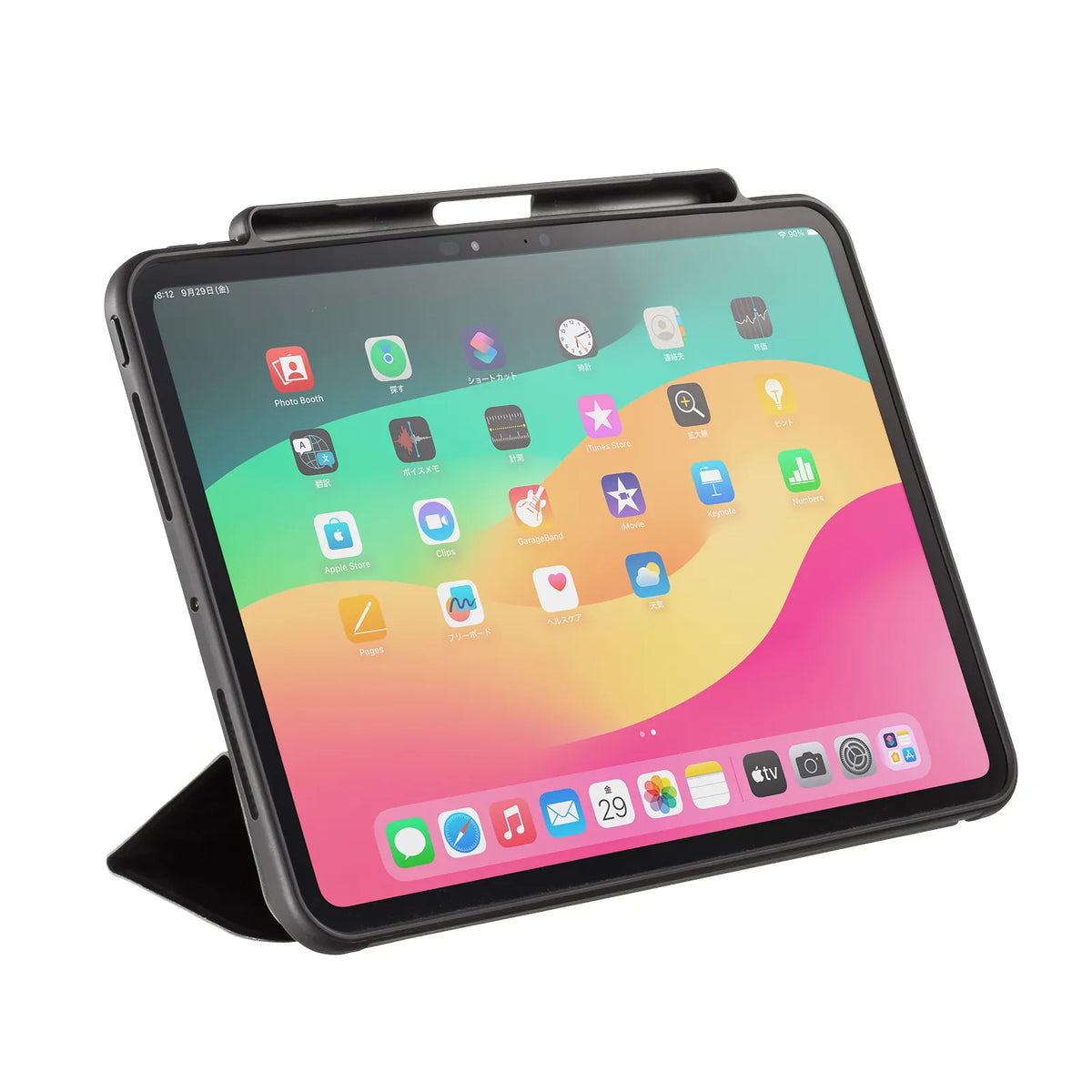 iPad Pro 11インチ（M4/2024）用タッチペン収納ポケット付きケース PDA-IPAD1714BK3