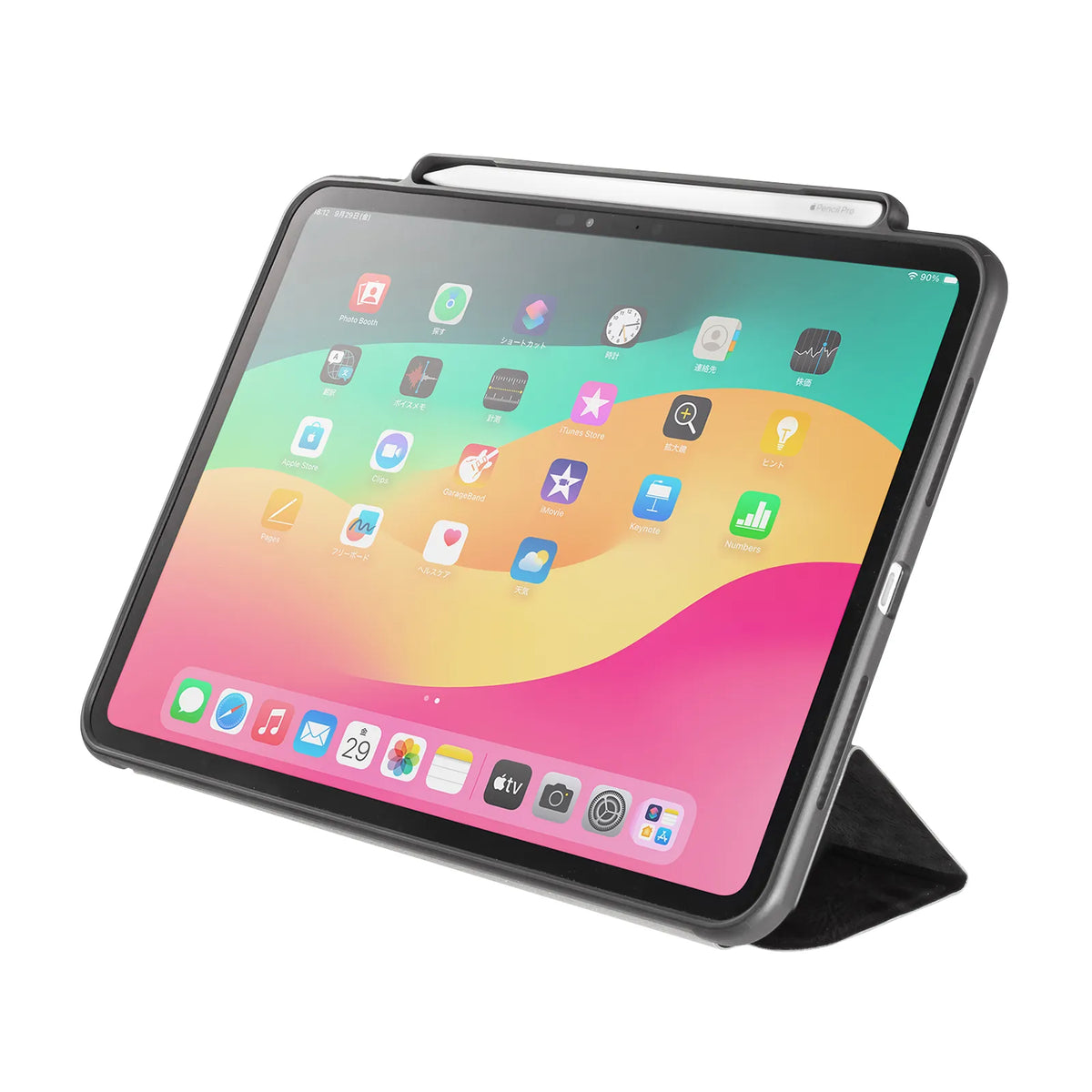 iPad Pro 11インチ（M4/2024）用タッチペン収納ポケット付きケース PDA-IPAD1714BK3
