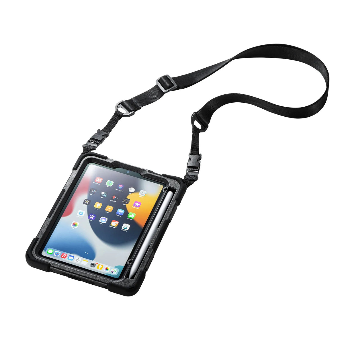 iPad mini shockproof case (with handle, stand, and shoulder strap) PDA-IPAD1817BK