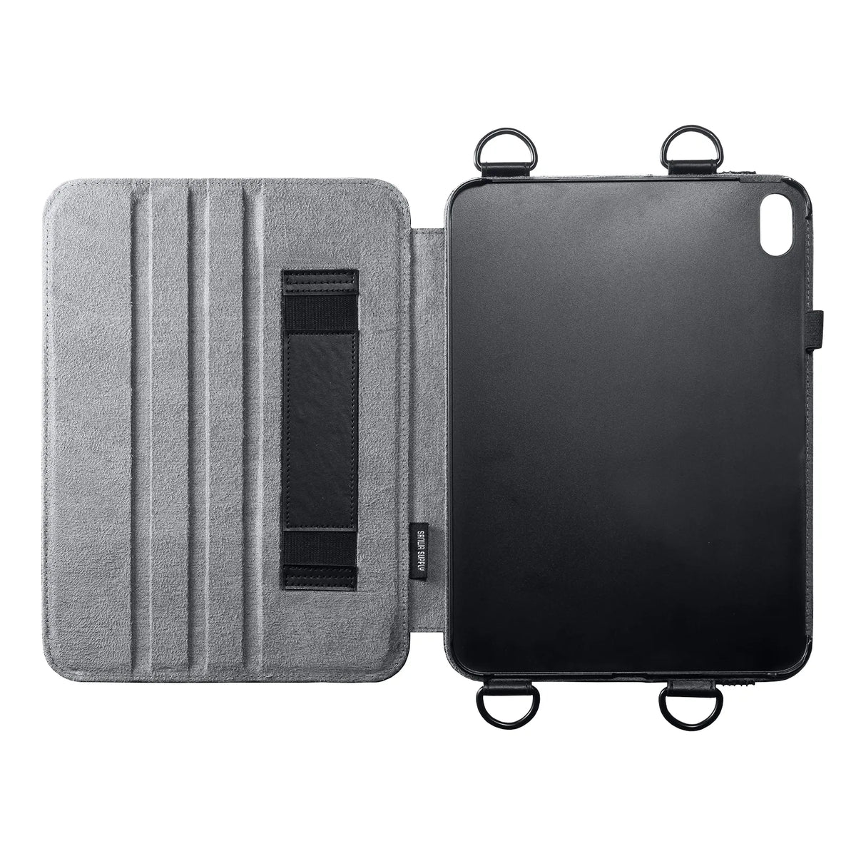 iPad10.9インチ用スタンド機能付きショルダーベルトケース PDA-IPAD1912BK