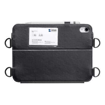 iPad10.9インチ用スタンド機能付きショルダーベルトケース PDA-IPAD1912BK