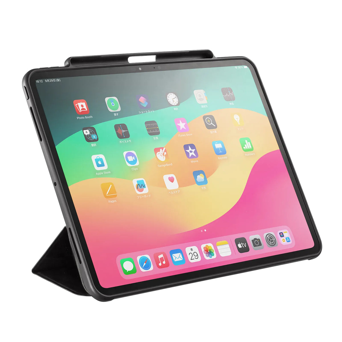 iPad Pro 13-inch (M4/2024) case with stylus pen storage pocket PDA-IPAD2014BK