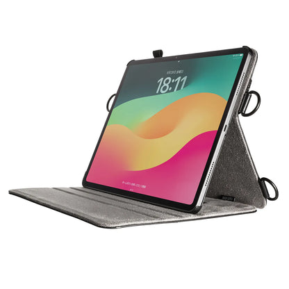 iPad Air 13インチ（M2/2024）用スタンド・ベルト付きケース PDA-IPAD2112BK