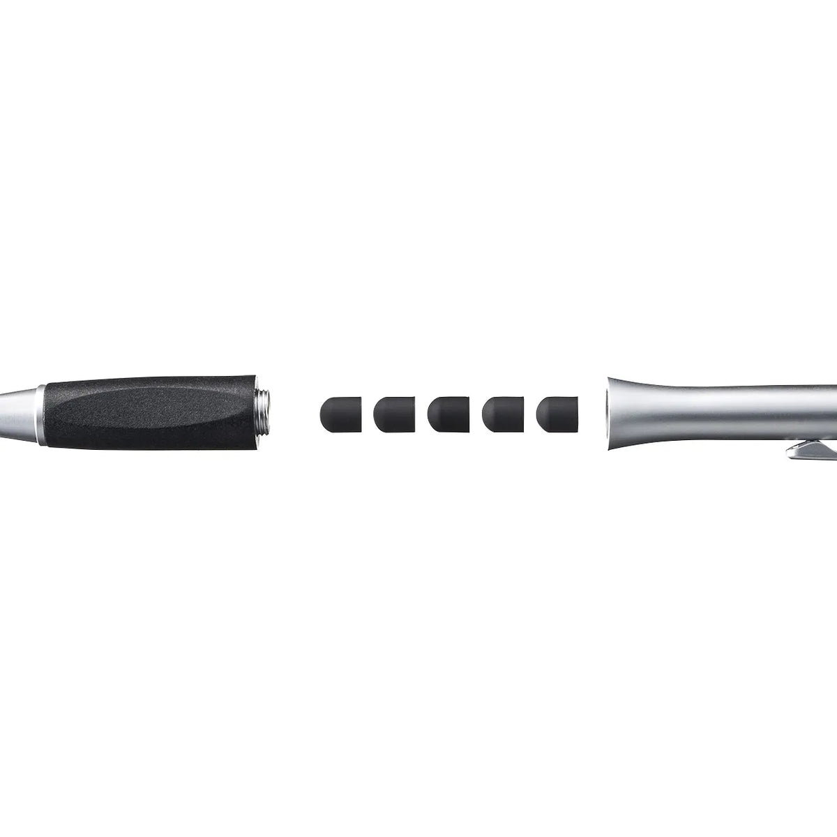 Replacement rubber tip pack (5 pieces) for stylus pen (silver) PDA-PEN37SV