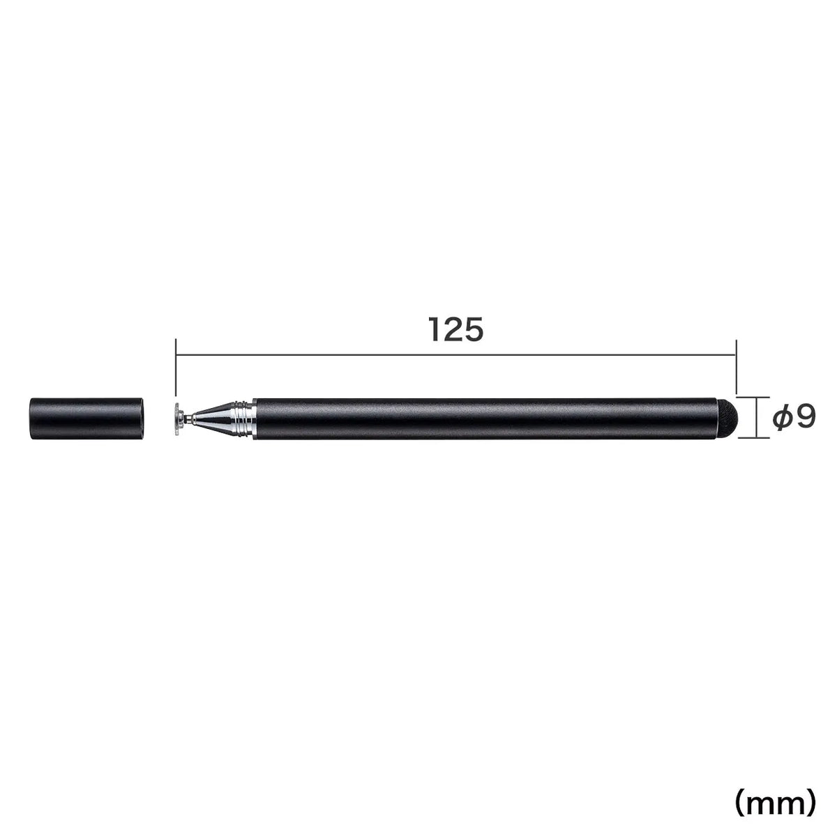 Disc-type & conductive fiber stylus pen (black) PDA-PEN50BK