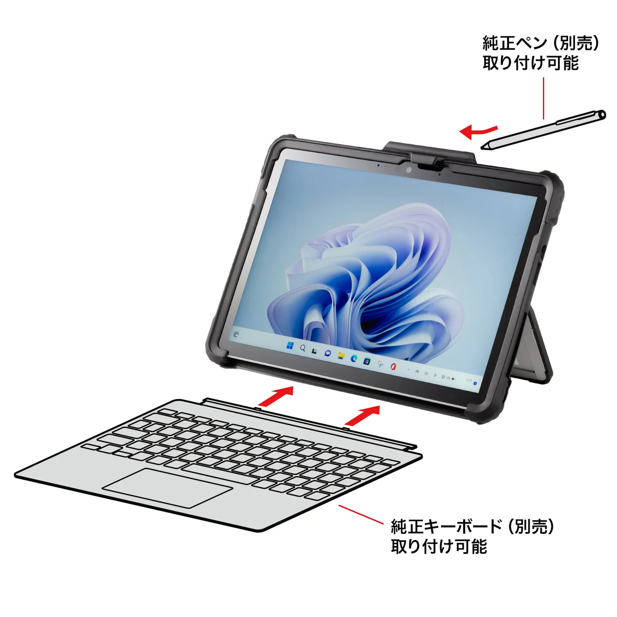 Shockproof case for Surface Go 1-4 PDA-SF11BK