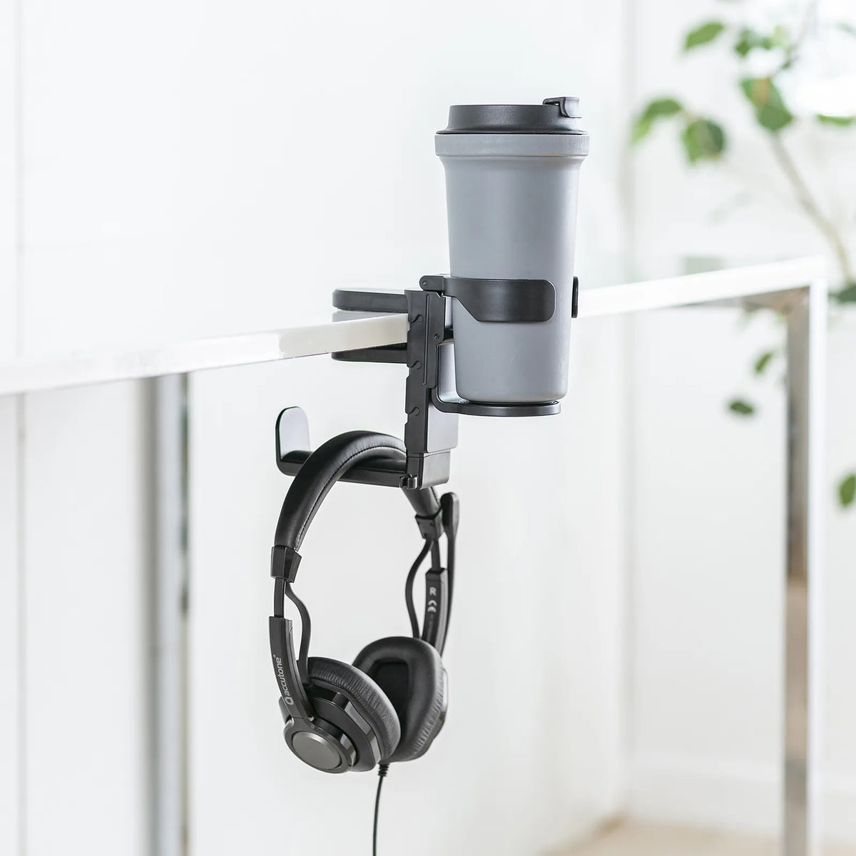 Headphone hook with drink holder PDA-STN71BK