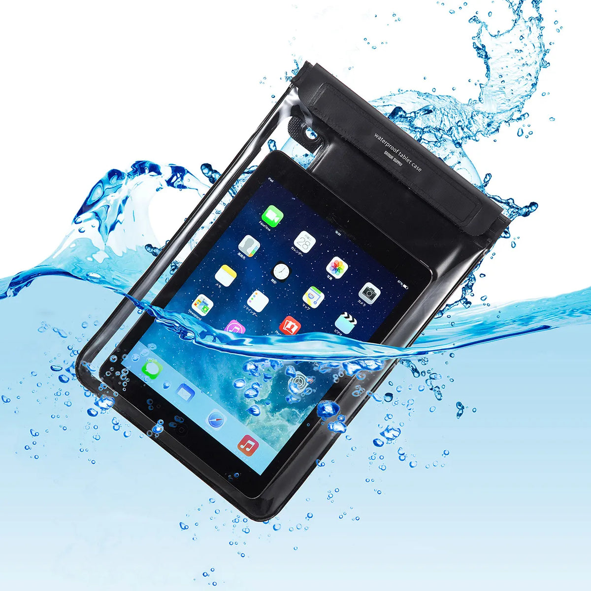 Waterproof and dustproof tablet case (with stand and shoulder strap, 10.1-inch) PDA-TABWPST10BK