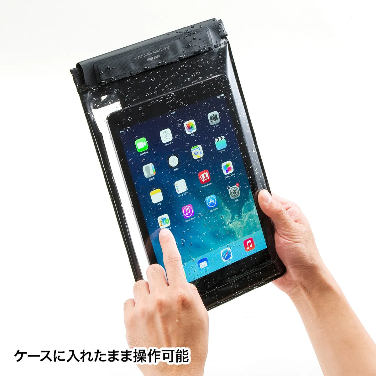 Waterproof and dustproof tablet case (with stand and shoulder strap, 10.1-inch) PDA-TABWPST10BK