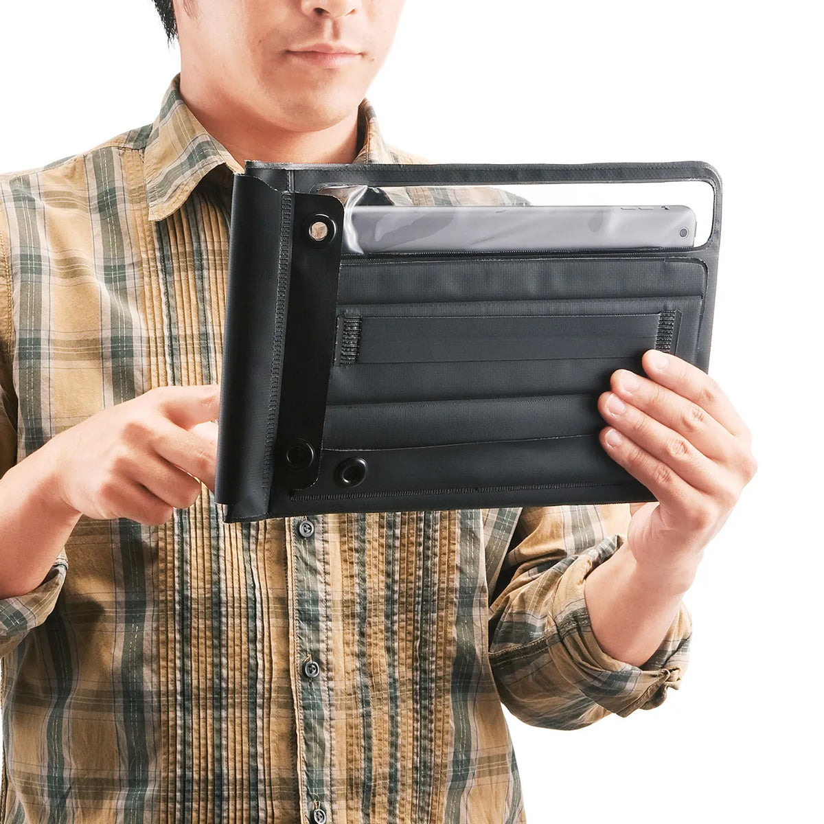 Waterproof and dustproof tablet case (with stand and shoulder strap, 10.1-inch) PDA-TABWPST10BK