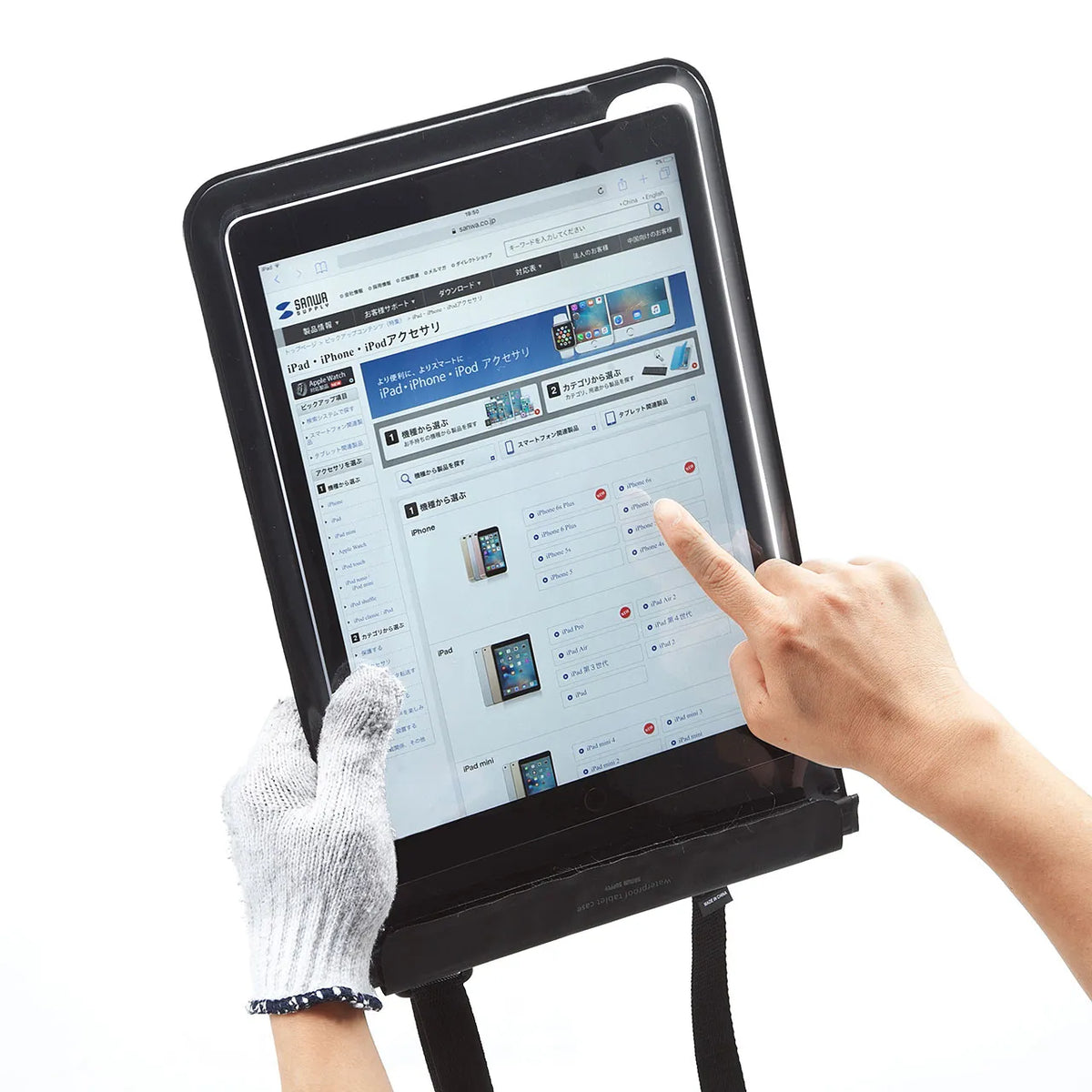 タブレット防水防塵ケース（スタンド付き・ショルダーベルト付き・12.9インチ） PDA-TABWPST12