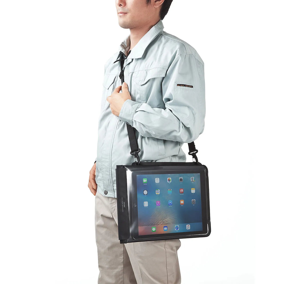 タブレット防水防塵ケース（スタンド付き・ショルダーベルト付き・12.9インチ） PDA-TABWPST12