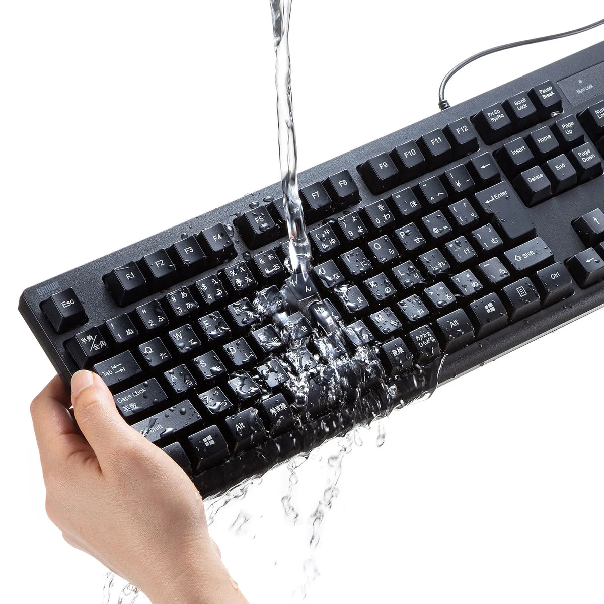 Japanese 109-key keyboard, antibacterial, waterproof, and dustproof type, SKB-BS6BK