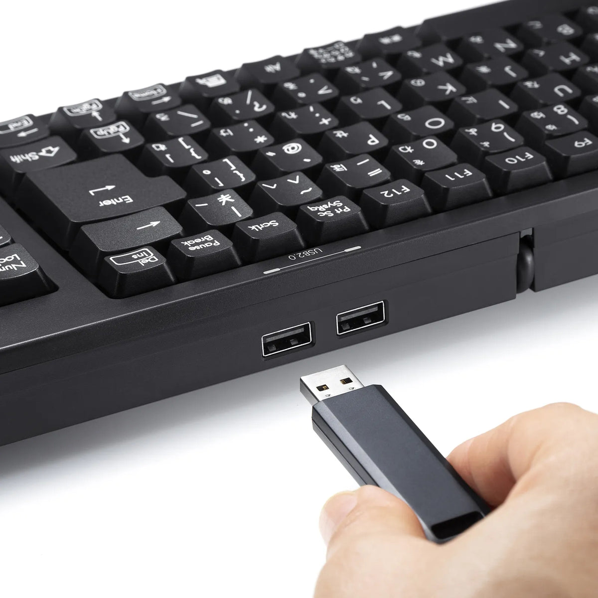USBハブ付コンパクトキーボード SKB-KG2UH2BK