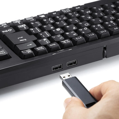 USBハブ付コンパクトキーボード SKB-KG2UH2BK