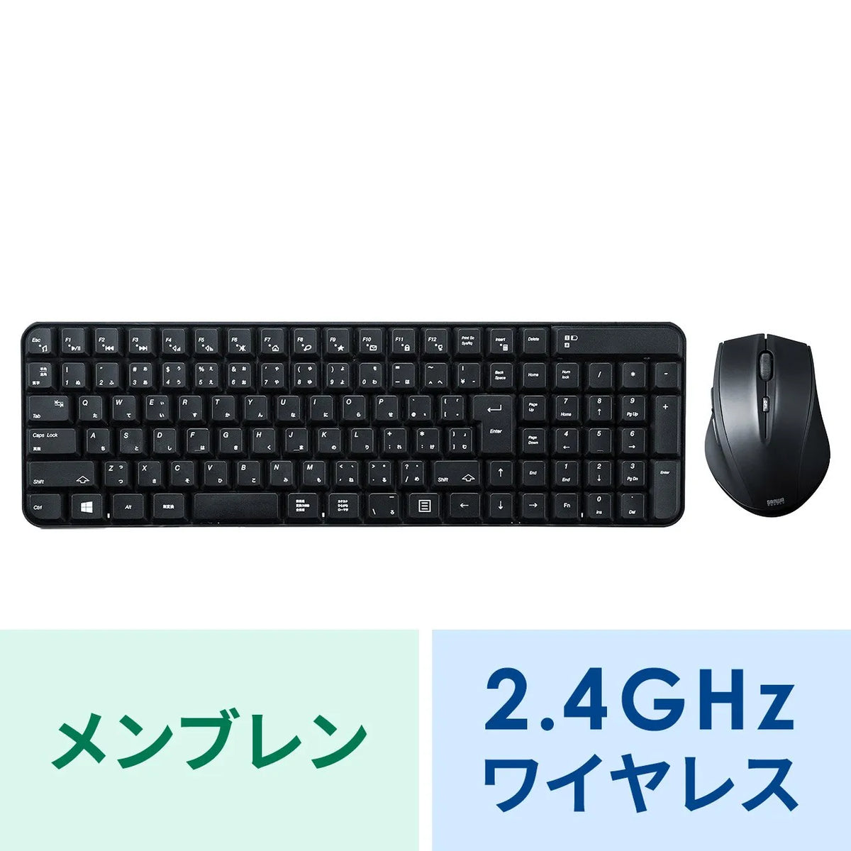 マウス付きワイヤレスキーボード SKB-WL25SETBK