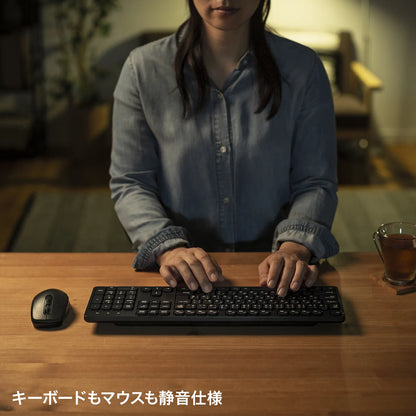 Wireless Silent Keyboard and Mouse Set SKB-WL37SETBK