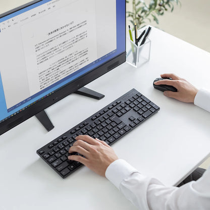 静音マウス付ワイヤレスキーボード SKB-WL39SETBK