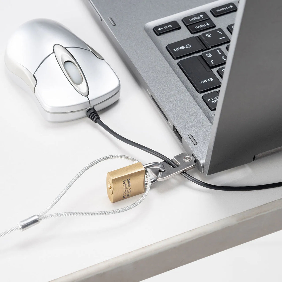NobleWedge slot compatible security wire and padlock SL-81