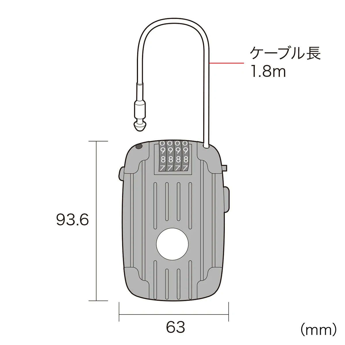 e-Security (Wire Reel Type Dial Lock) SLE-11LN