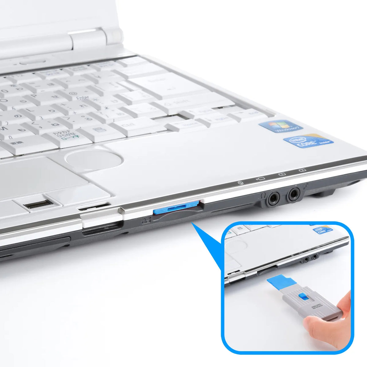 SD card slot mounting security (e-security, blue) SLE-27-BL