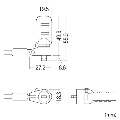 Standard slot compatible security wire dial lock SLE-39S