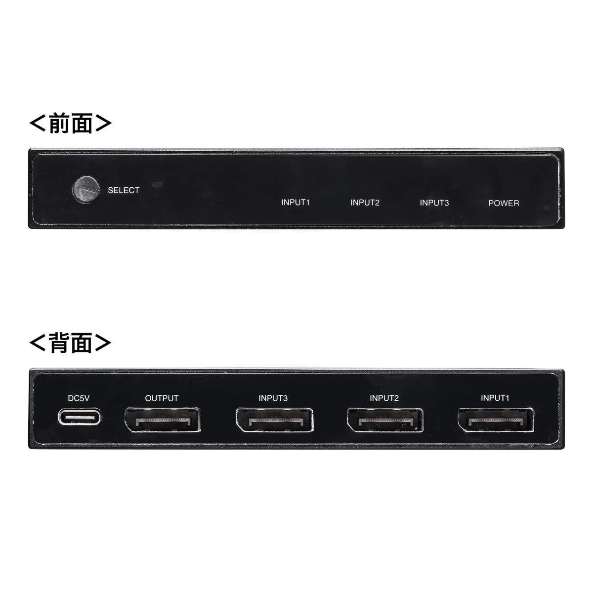 3入力1出力DisplayPort切替器(8K/30Hz対応・リモコン付き) SW-DP31R
