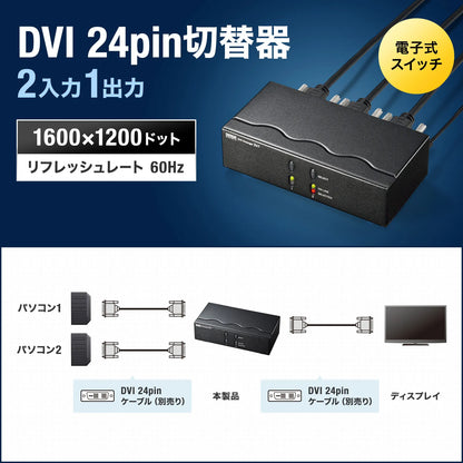 ディスプレイ切替器（DVI24pin用）・2回路 SW-EDV2N2