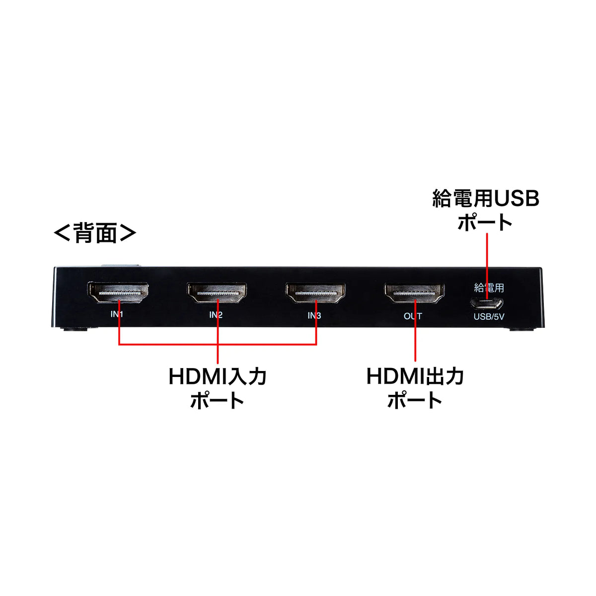 4K・HDR・HDCP2.2対応HDMI切替器（3入力・1出力） SW-HDR31LN