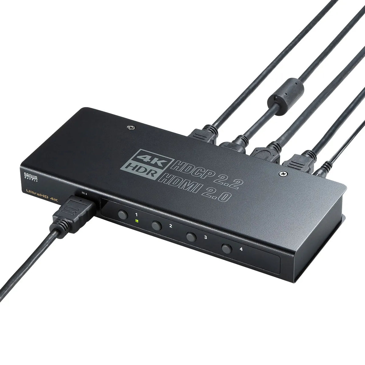 4K・HDR・HDCP2.2対応HDMI切替器（4入力・1出力） SW-HDR41H