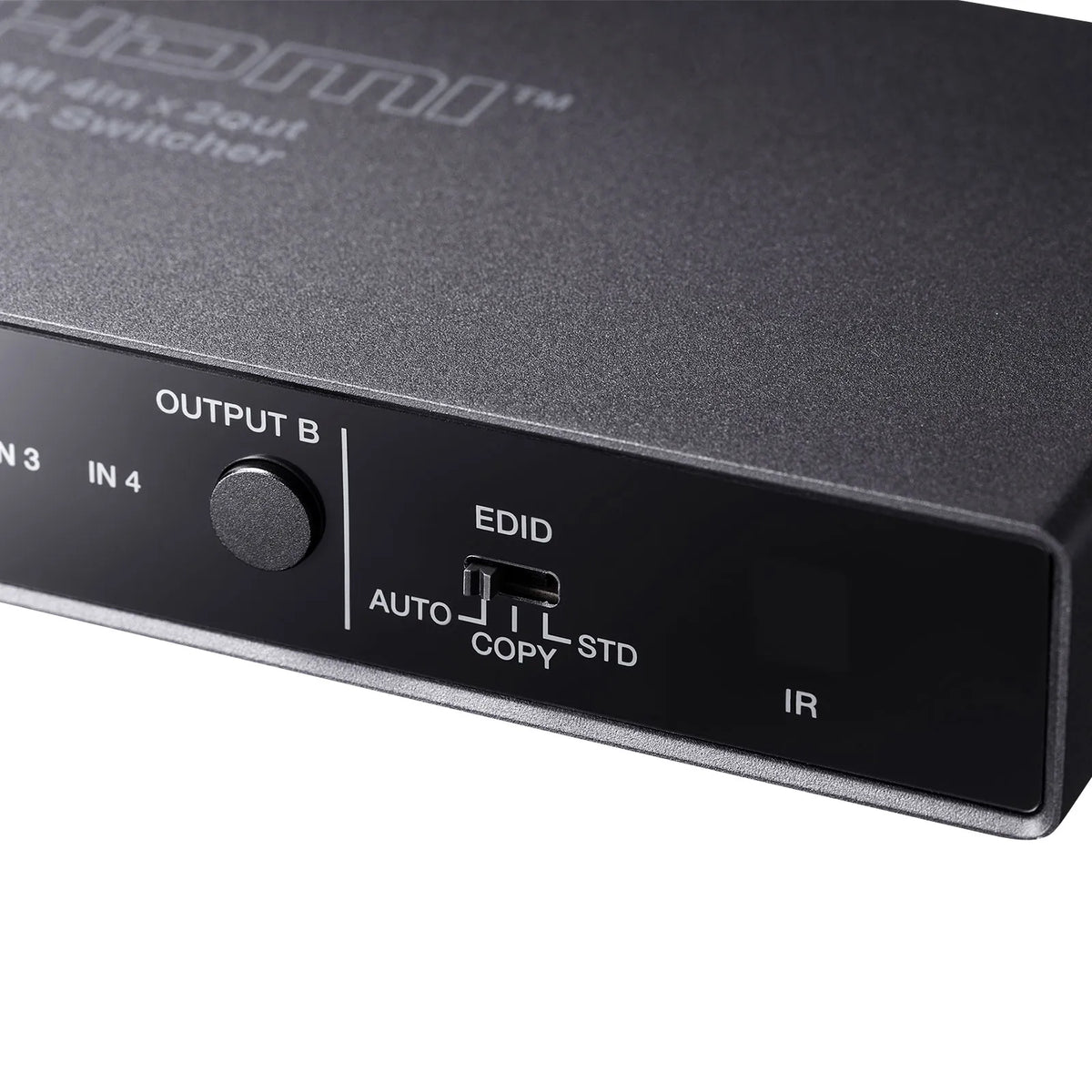 4K・HDR・光デジタル出力付きHDMIマトリックス切替器（4入力・2出力） SW-HDR42H