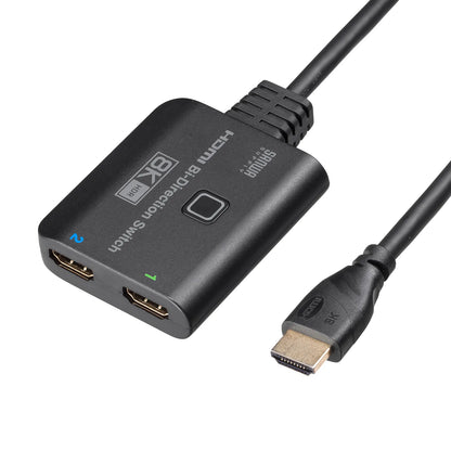 8K compatible HDMI switch (2 inputs/1 output or 1 input/2 outputs) SW-HDR8K21BD