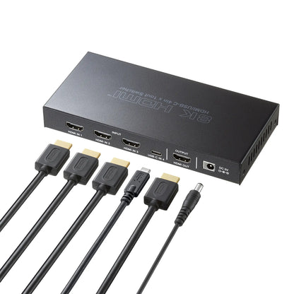 8K compatible HDMI switch (4 inputs, 1 output, Type-C input compatible, with remote control) SW-HDR8K41RC