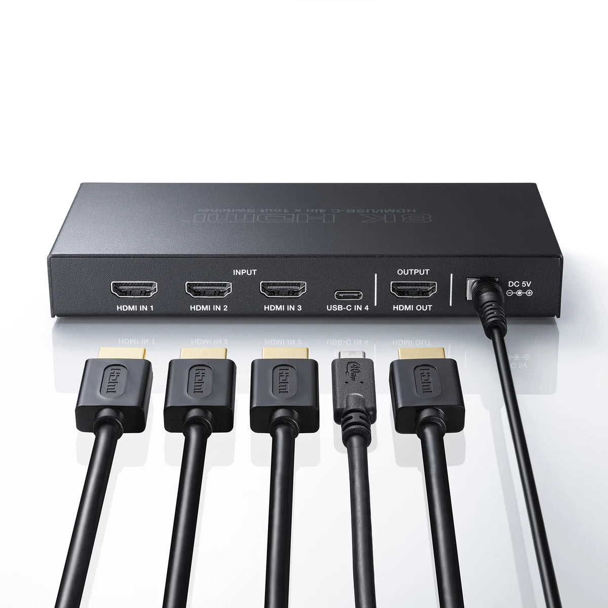 8K compatible HDMI switch (4 inputs, 1 output, Type-C input compatible, with remote control) SW-HDR8K41RC