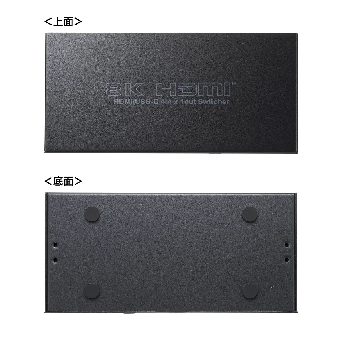 8K compatible HDMI switch (4 inputs, 1 output, Type-C input compatible, with remote control) SW-HDR8K41RC