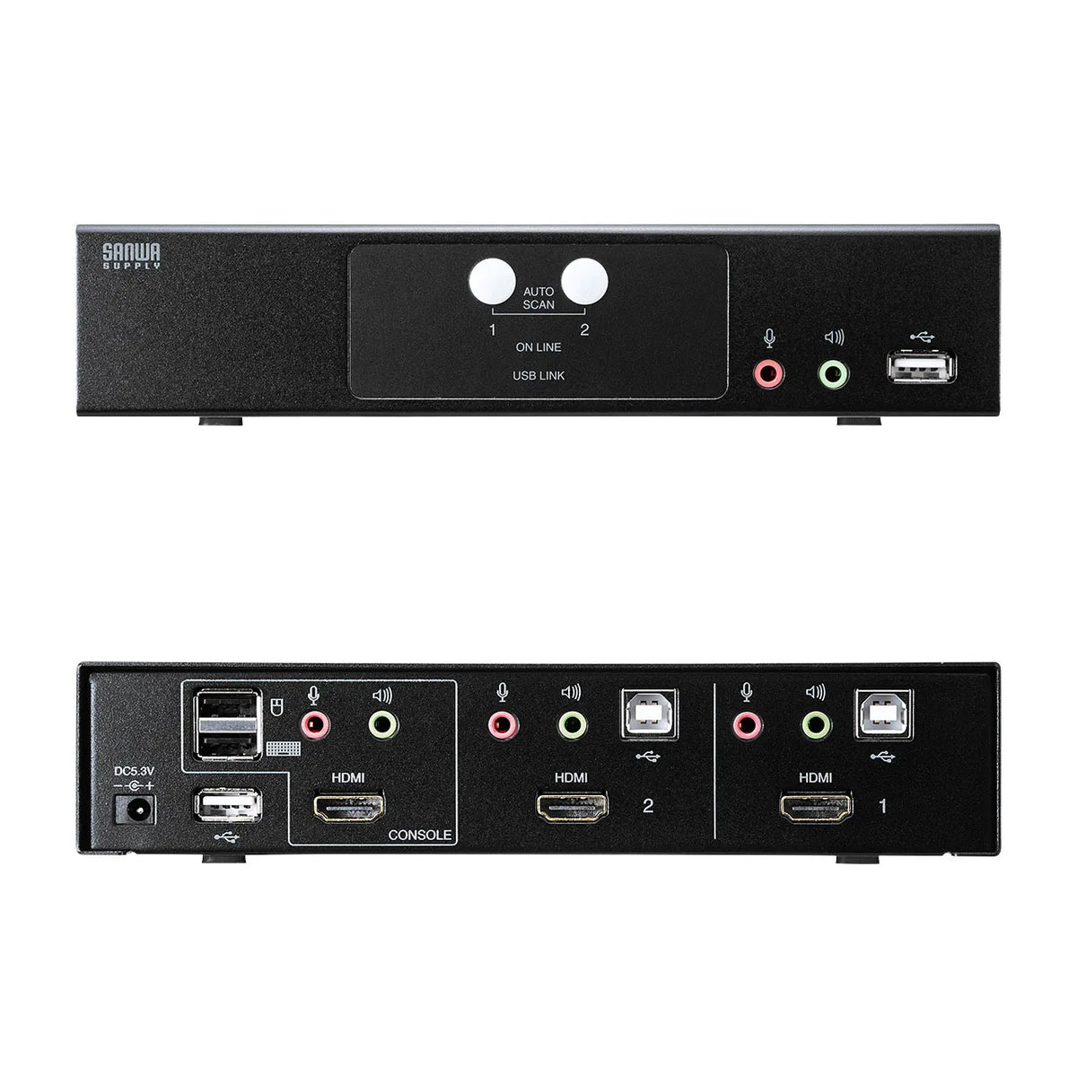 HDMI対応パソコン自動切替器(2:1) SW-KVM2HHC