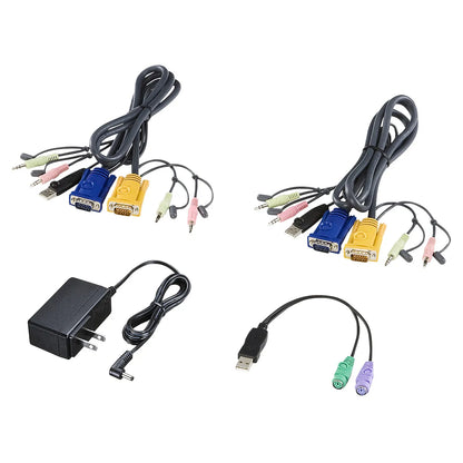 USB・PS/2コンソール両対応パソコン自動切替器（2：1） SW-KVM2HVCN
