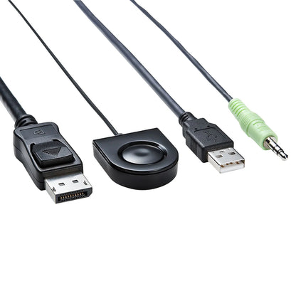 DisplayPort compatible KVM switch with remote control (2:1) SW-KVM2WDPU