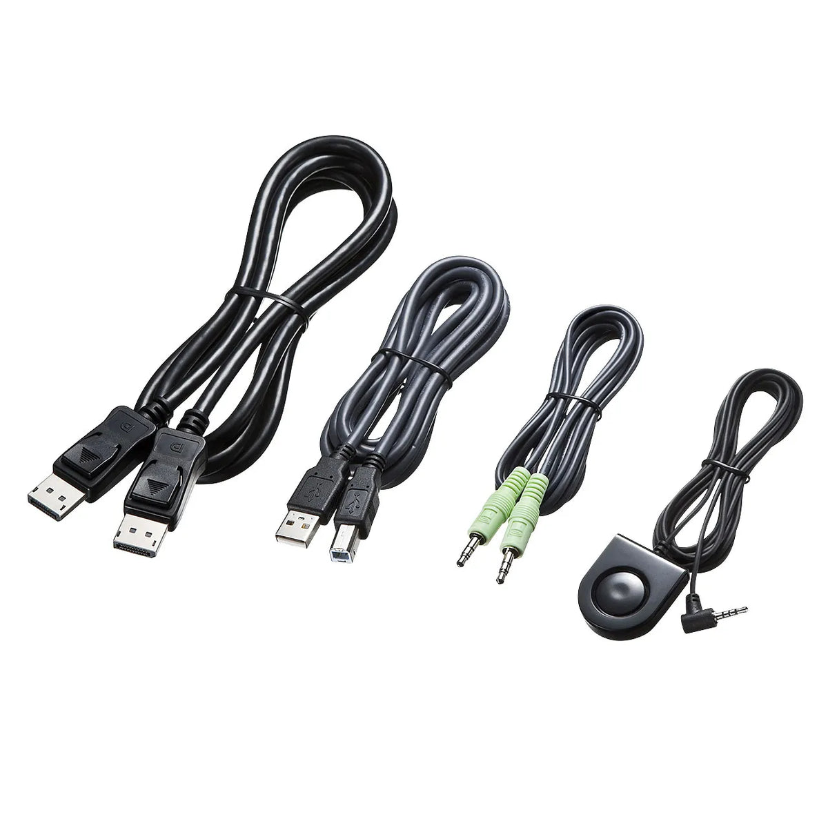DisplayPort compatible KVM switch with remote control (2:1) SW-KVM2WDPU