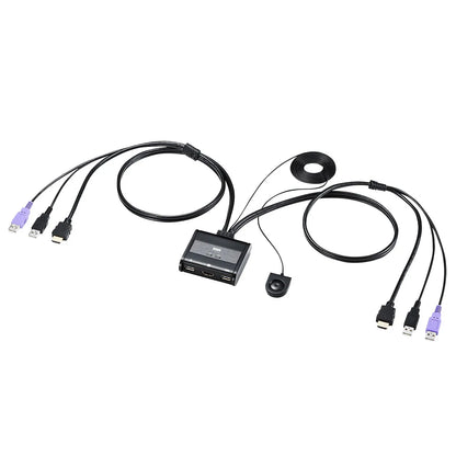 HDMI対応手元スイッチ付きパソコン自動切替器(2:1) SW-KVM2WHU