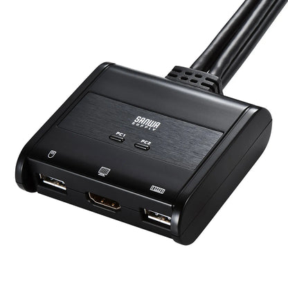 HDMI対応手元スイッチ付きパソコン自動切替器(2:1) SW-KVM2WHU