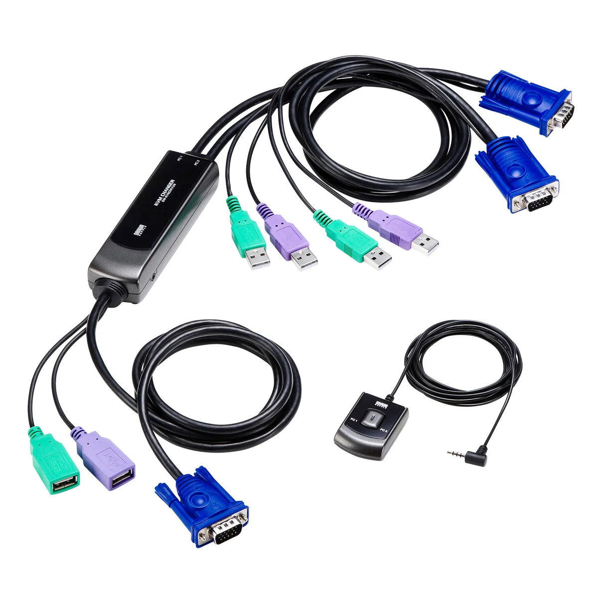 Automatic PC switch with remote control (2:1) SW-KVM2WVUN2
