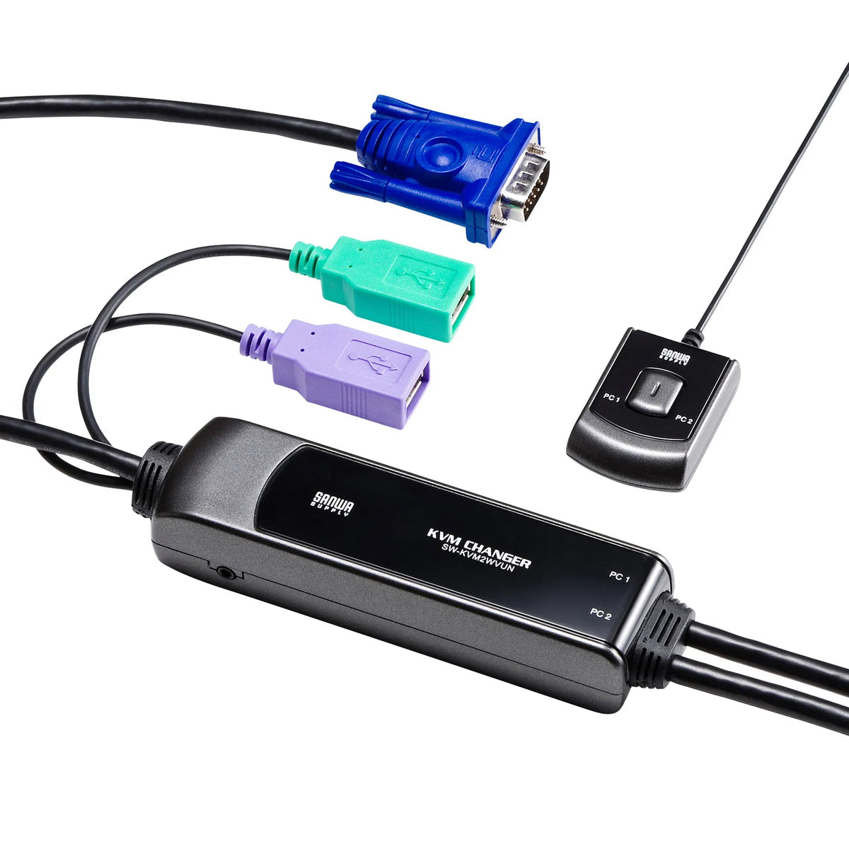 Automatic PC switch with remote control (2:1) SW-KVM2WVUN2